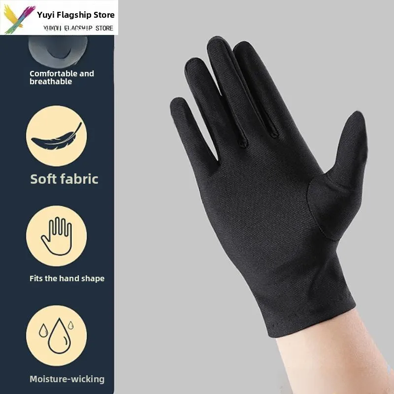 

Роскошные тонкие белые перчатки для свадеб, торжеств, отелей, ресторанов, обеспечения безопасности, женские, эластичные, с резинкой