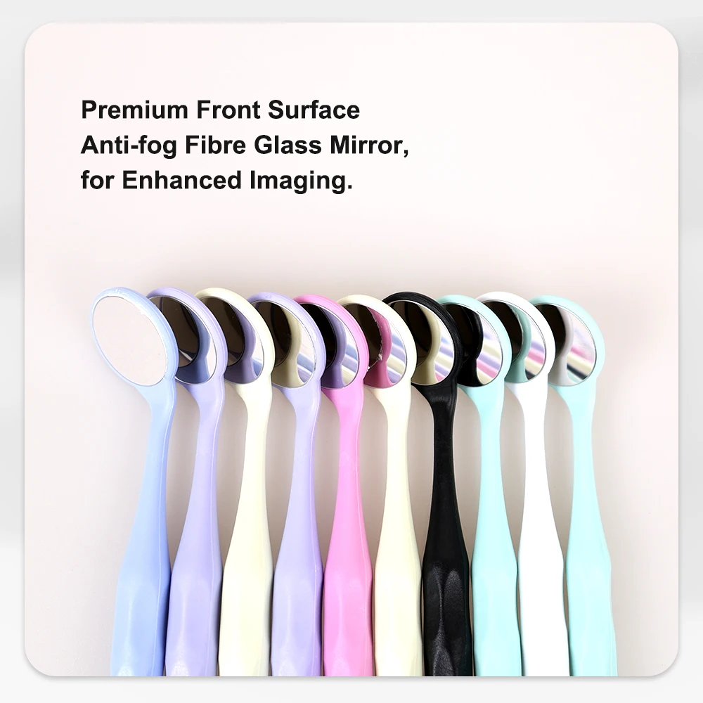 Double Sided Dental Anti-fog Mouth Mirror Surface Exam Mirrors Colorful Handle Reflectors Autoclavable Teeth Whitening Tool