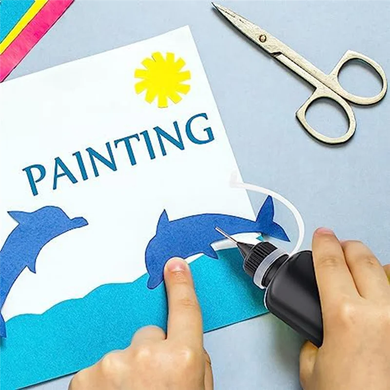 LITE-100 Uds. Botella de pegamento con punta de aguja negra de 30 Ml/1 Oz para tinta con Alcohol, artesanía DIY acrílica