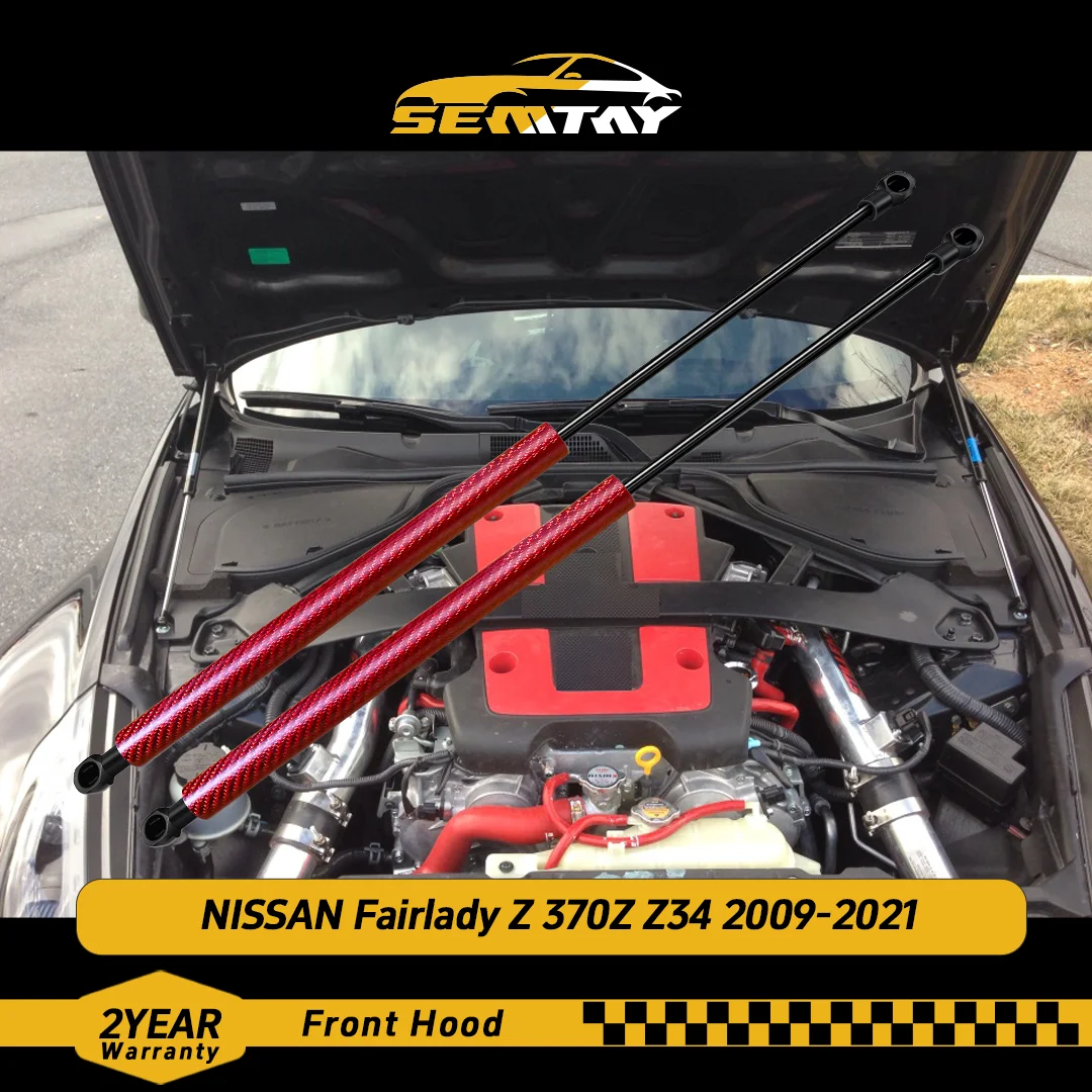 

Стойки капота SEMTAY, совместимые с Fairlady Z 370Z Z34 2009-2021, поддержка подъема капота, пружинные амортизаторы, демпфер