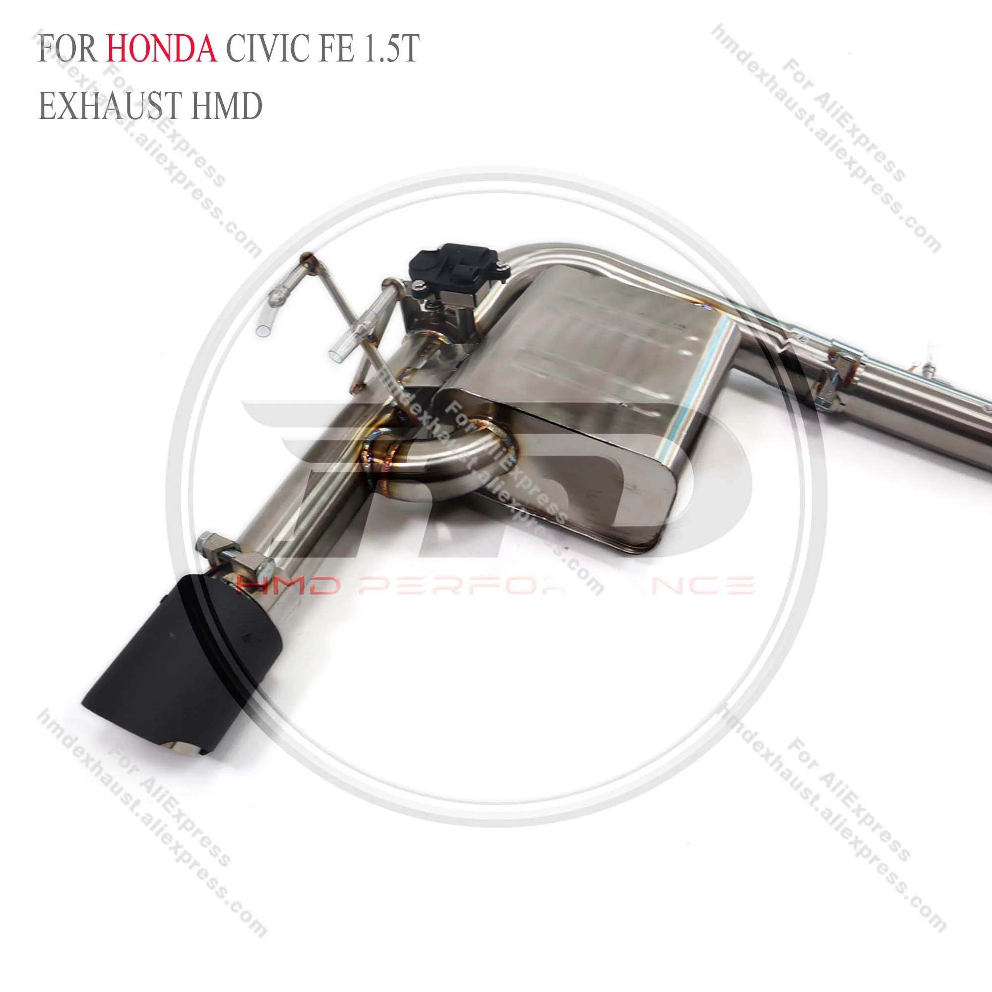 

HMD Stainless steel Exhaust System Performance full exhaust Catback for Honda Civic FE 1.5T with Valve Muffler tips car