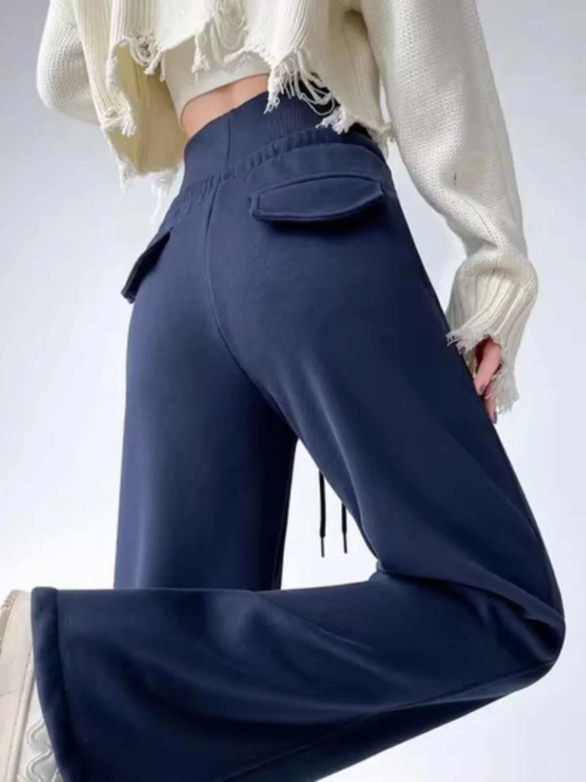 

Женские расклешенные леггинсы ay для осени и зимы, с широкой высокой талией, повседневные, драпирующиеся, утягивающие живот, прямые спортивные брюки