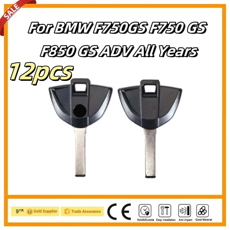 12pcs original key For BMW 750GS F850GS/GT ADV R1200R R1200GS Blank Key Motorcycle ReplaceKeys can be placed anti-theft chip