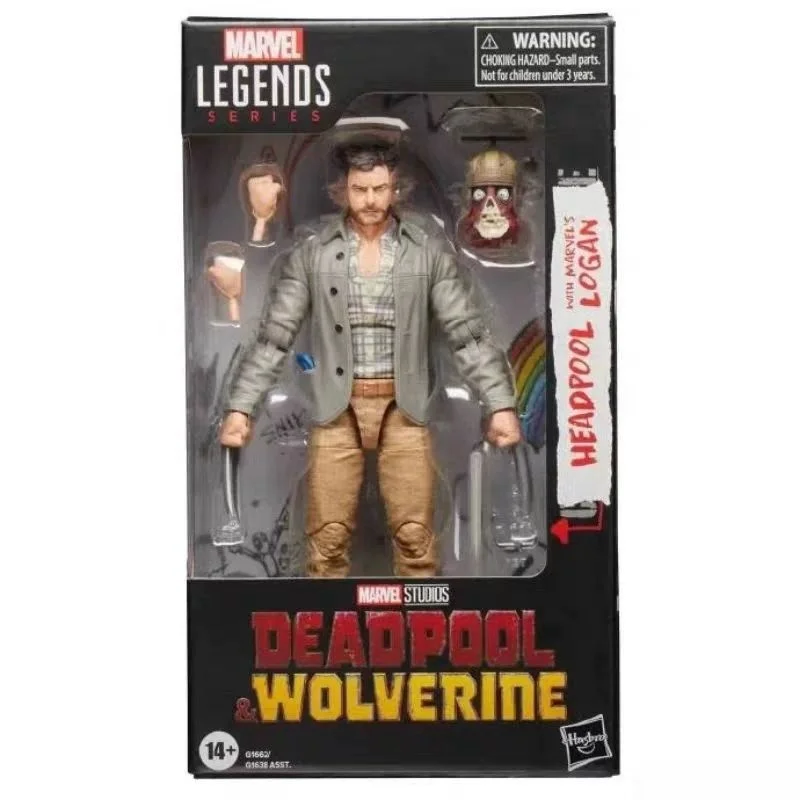 Original marvel anime figura deadpool 3 série deadpool e wolverine 6-Polegada logan figura de ação brinquedos colecionáveis presente de natal