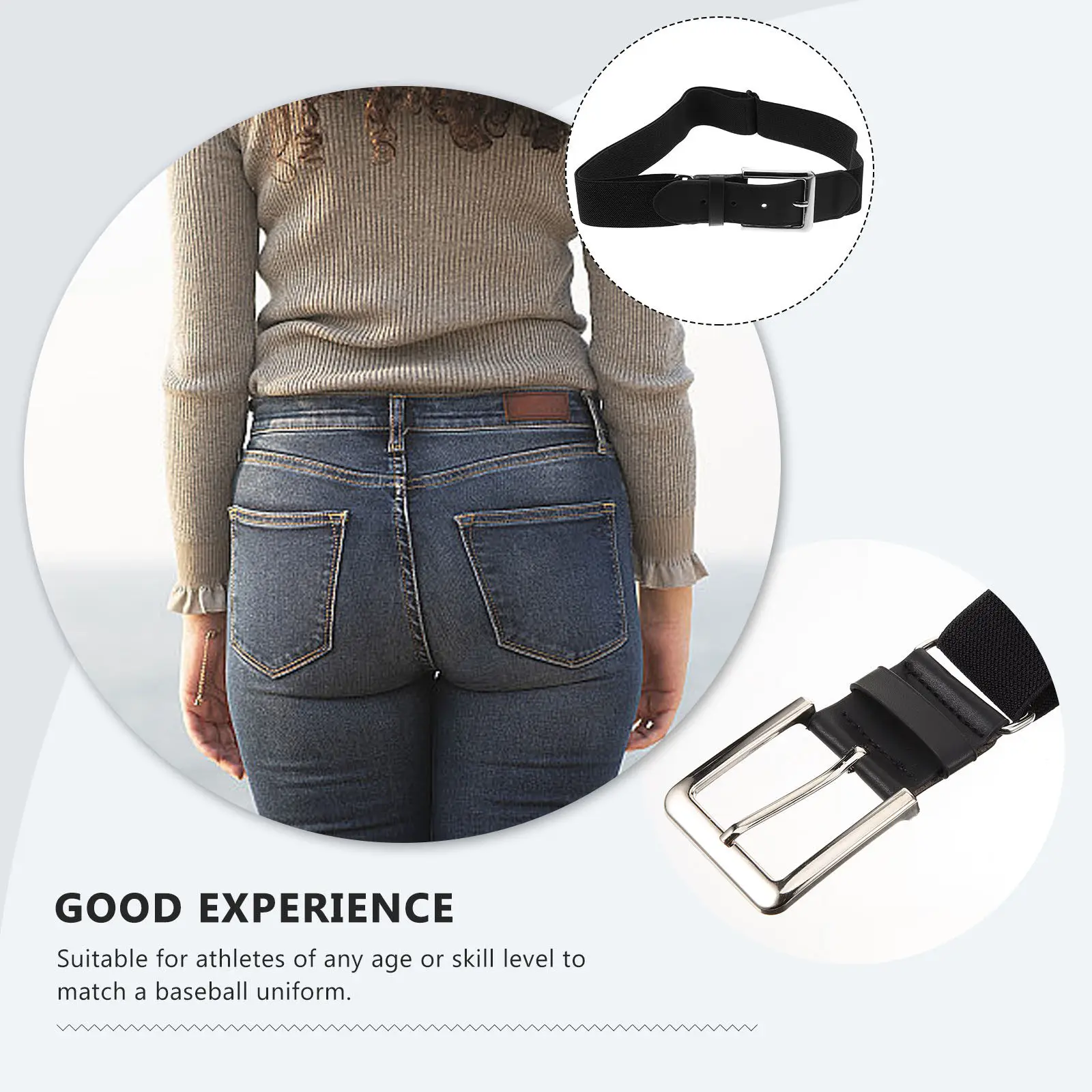 Adjustable Baseball Belt for Men Youth Adults Soft Comfortable Stretch Sports Belt for Baseball Pants Football Girdle