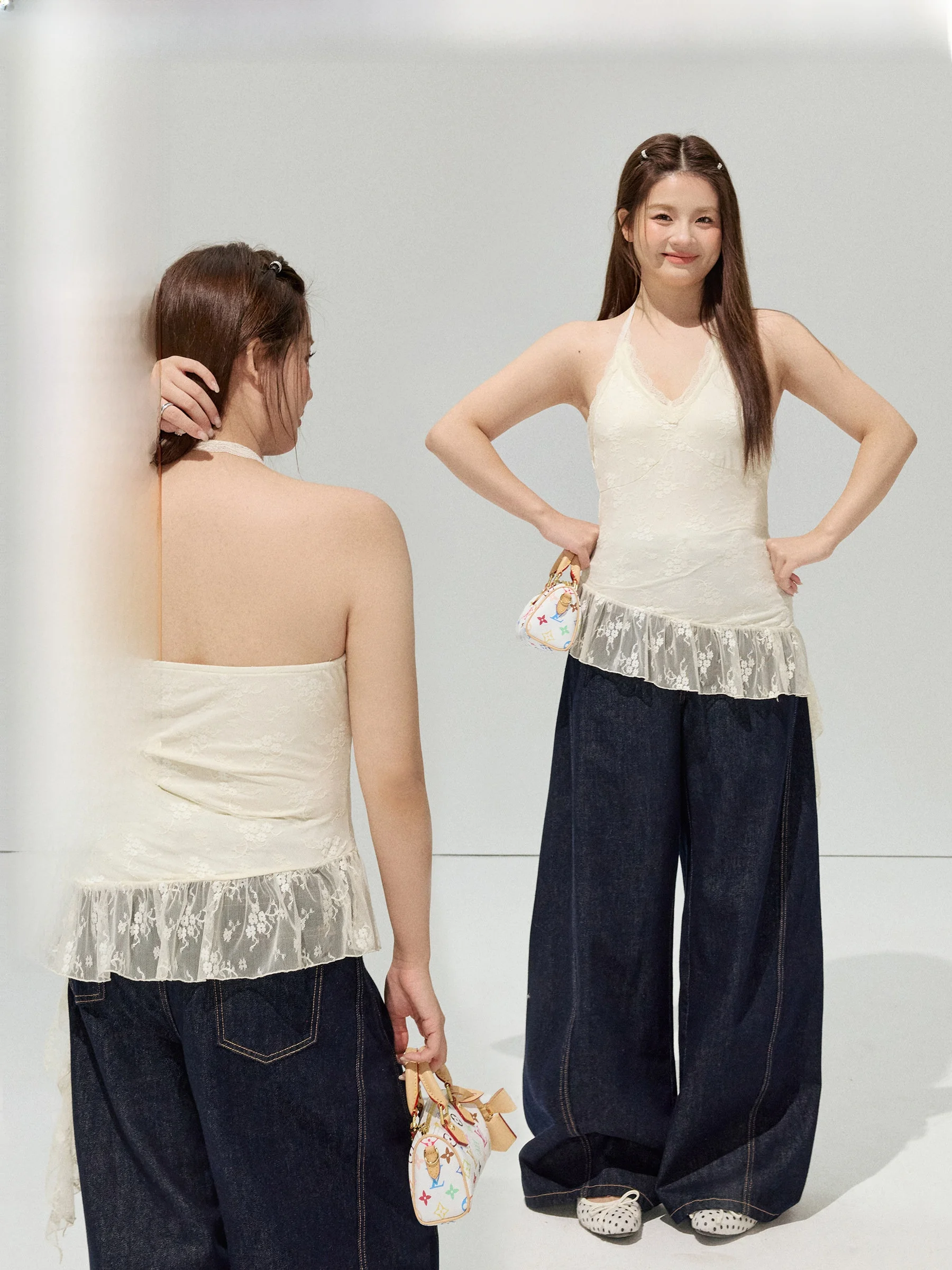 

Spring Date Large Size Lace ter Ne Irregular Hem Soft Sle Women's Csole Pure Desire plus Size Mm Big Ne Strap