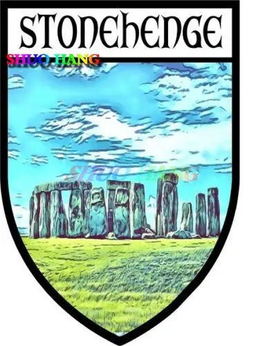 Car Badge Shield City Flag Stonehenge Car Window Trunk Bumper Bike Motorcycle Vinyl PVC