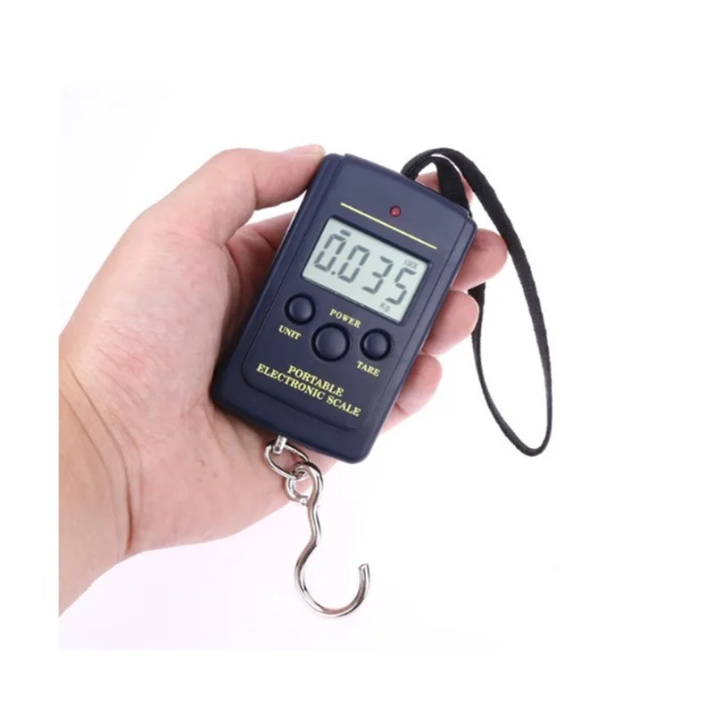 Báscula electrónica pesca 40kg con gancho y retroiluminación