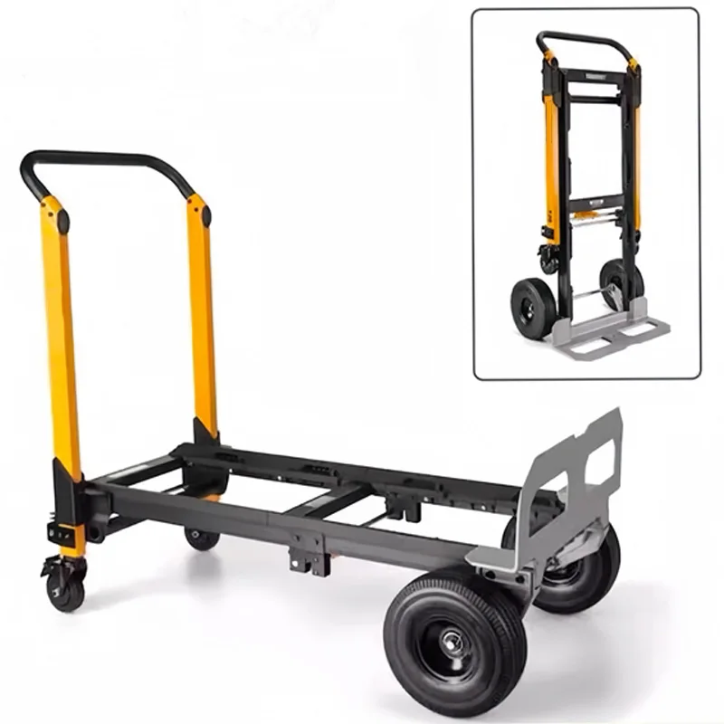 Warehouse Handling Cart, Outdoor Hand Cart 2-in-1, Multifunctional Portable Stacking Box Cart with Wheels, Equipped (Customized)