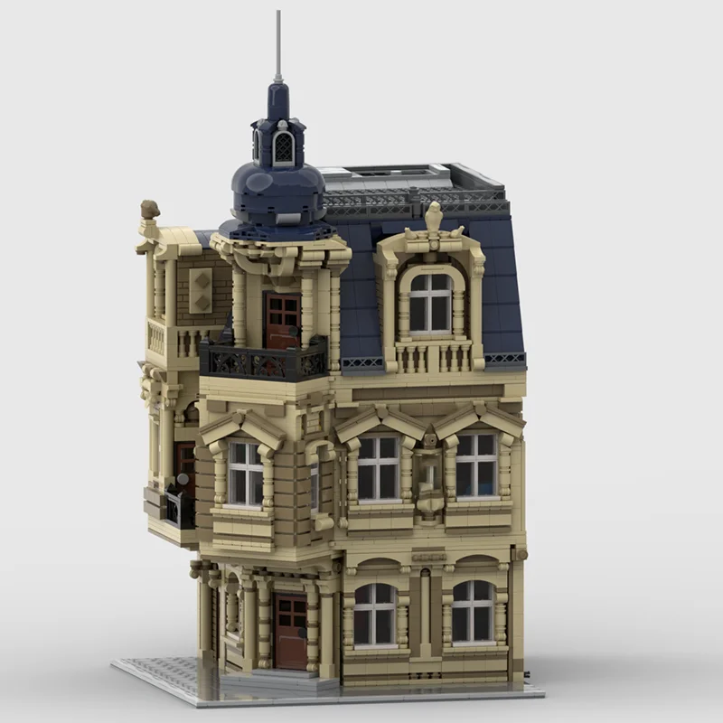 City Building Model Moc Building Blocks Beaux-Arts Modular Building Model Technology Bricks DIY Assembly Holiday Toy Gifts