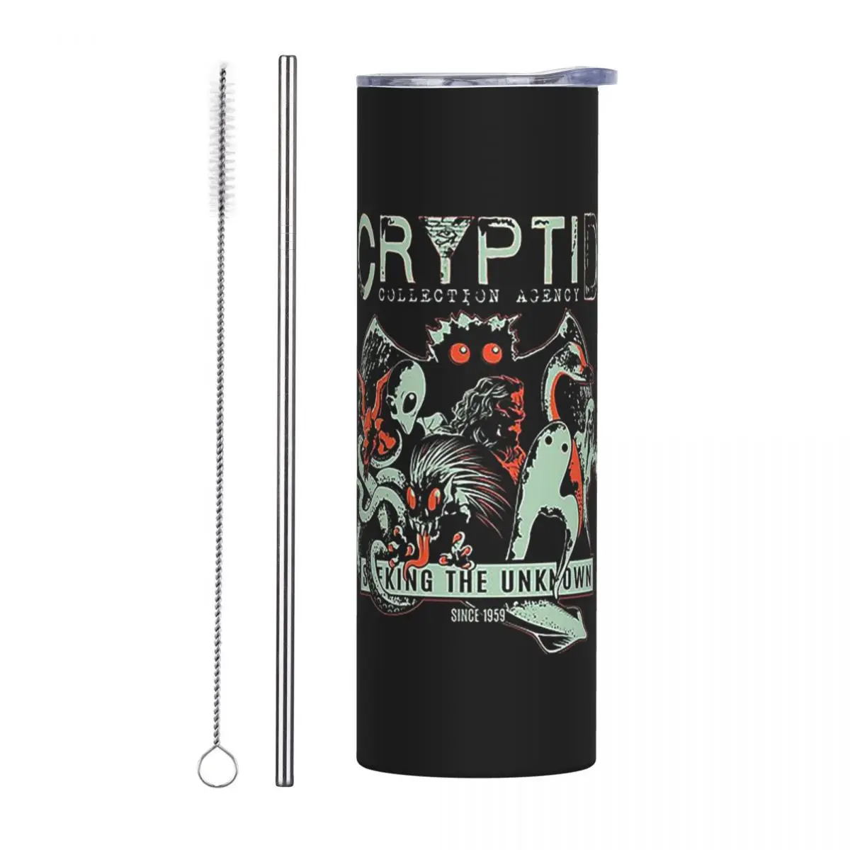 Cryptid Collection Stainless Steel Tumbler Vacuum Insulated Mugs Thermal Cold Cup Straw With Lid 20oz