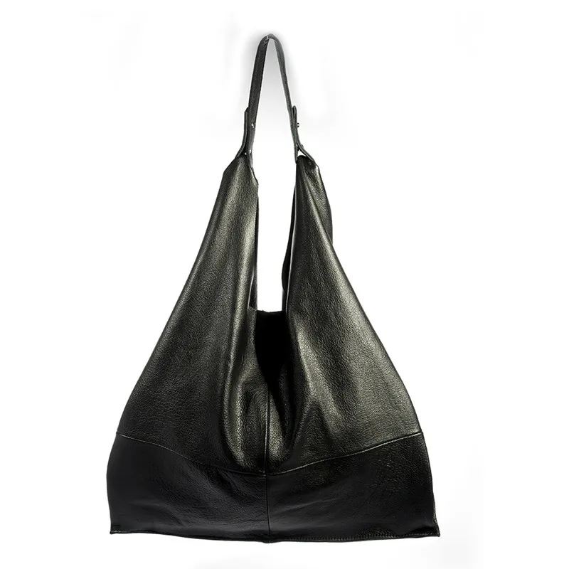Torba na zakupy w stylu vintage Naturalna torba w kształcie półksiężyca ze skóry bydlęcej o dużej pojemności, super miękka, pełnoziarnista torba na ramię, modna duża torebka