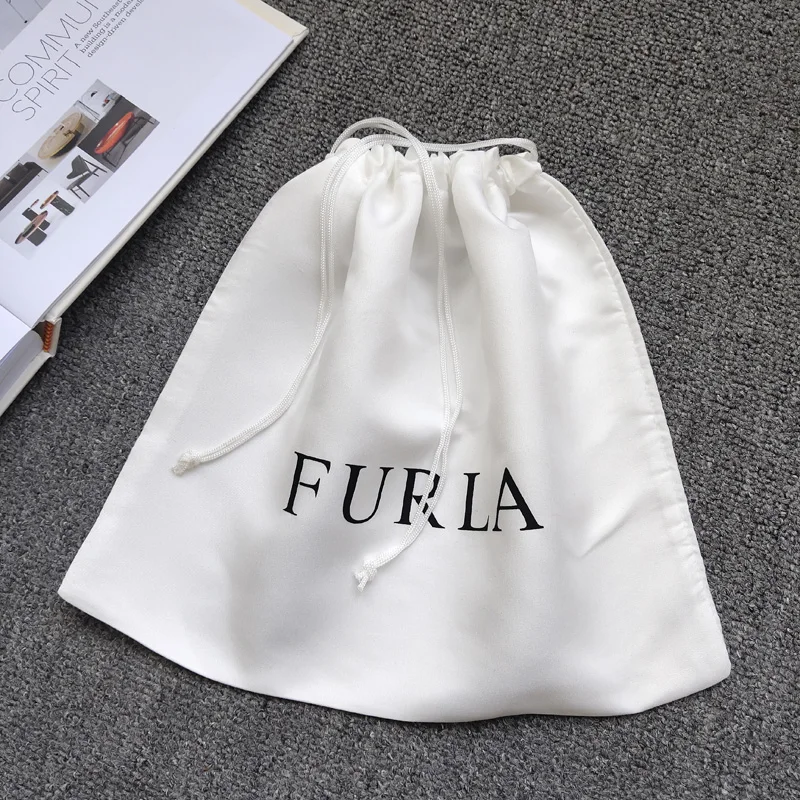 100P Wholesale White Silk Satin Drawstring Luxury Bag Makeup Shoes Clothes Virgin Hair Extensions Wigs Packaging Bags Customized