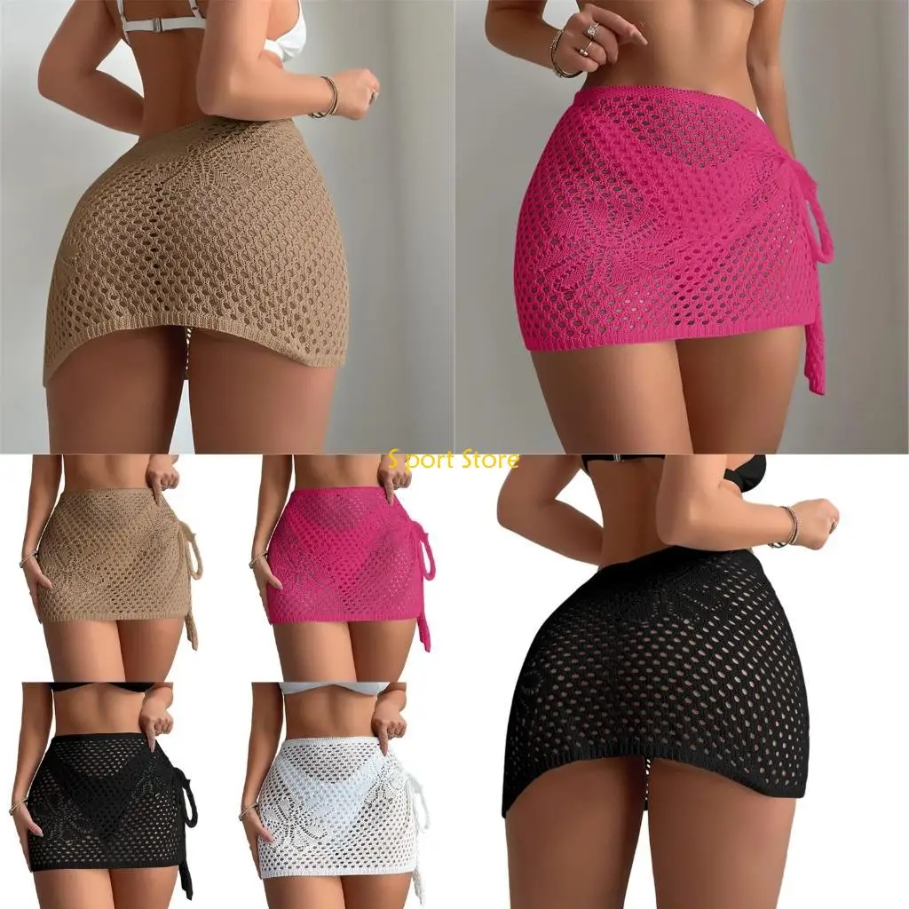 

U2JB Womens Swimsuit Sunscreens Coverups Knit Skirt Beachwear Dress Hollow Out Beachwear Shawl Vacation Bikinis Cover