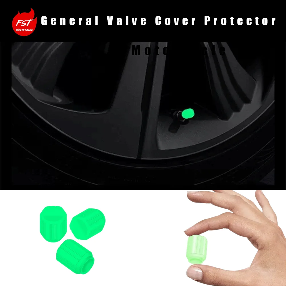 Luminous Valve Stem Caps, Plastic Glow Tire Valve Caps for Cars & Electric Scooters, Universal Tire Valve Cover