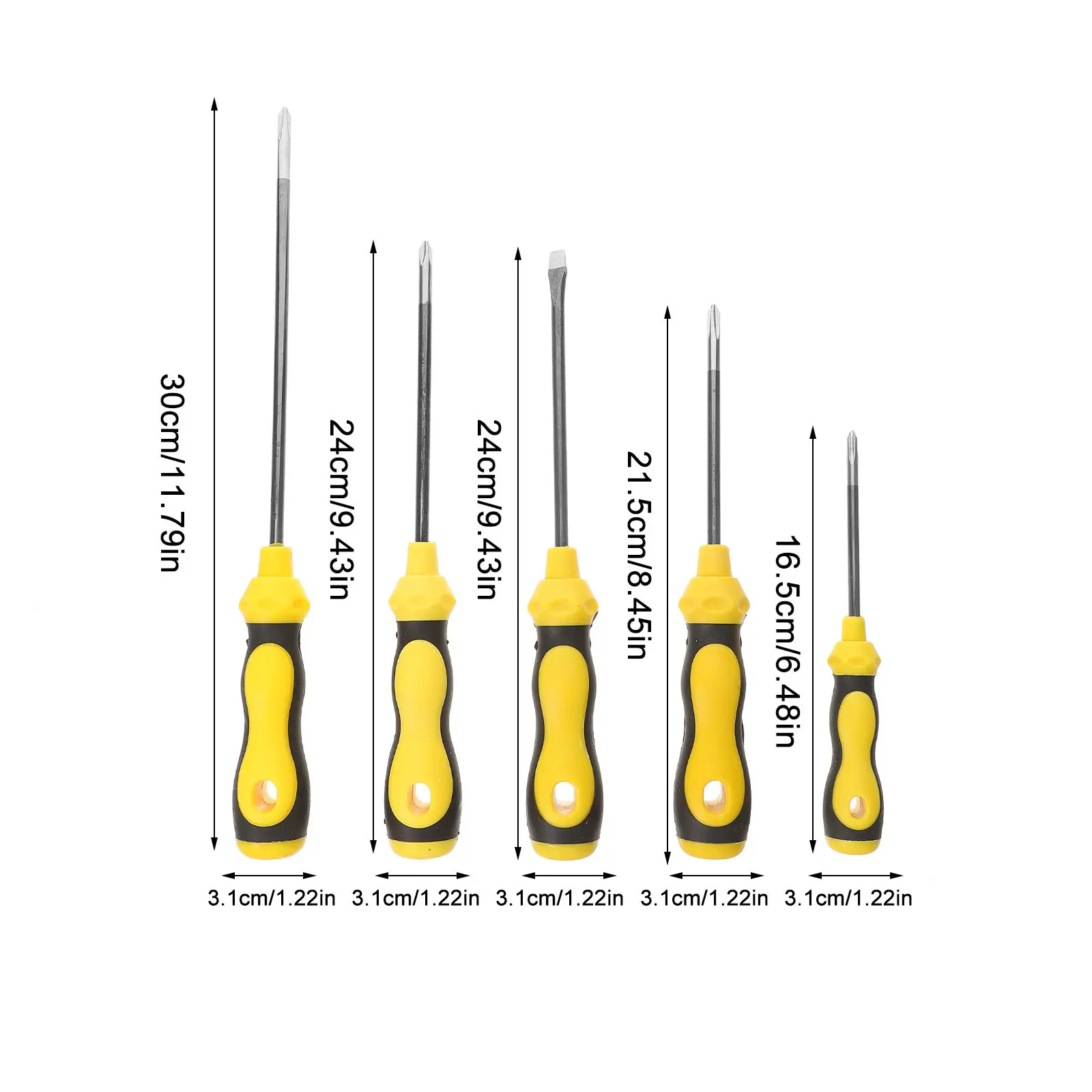 1Set Screwdriver Set Professional Gourd Handle Magnetic Bit Non-Slip Hardened Steel Electric Hand Tools Screwdriver Set