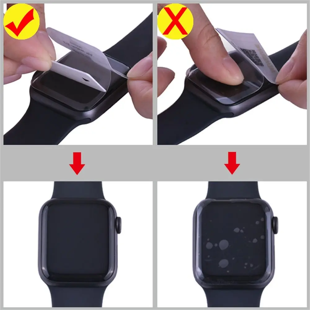 3D iWatch 40mm 44mm Case Cover For Apple Watch 5 4 Protective film Tempered Glass Screen Protectors