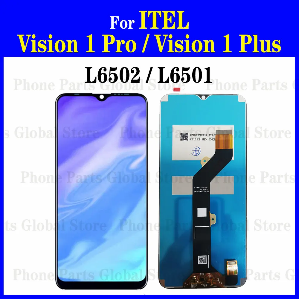 ЖК-дисплей 6,6 дюйма для ITEL VISION 1 Pro L6502, ЖК-дисплей Vision 1 Plus, ЖК-экран L6501, сенсорный дигитайзер, датчик в сборе, запасная часть