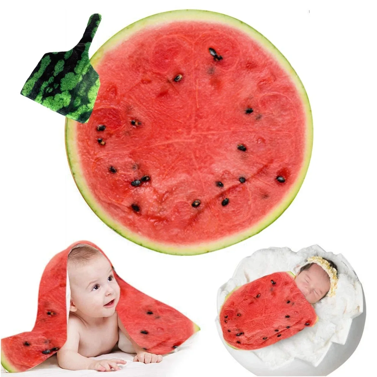 Baby Flannel Blanket Burrito Baby Wrap Blanket with Hat Pancake Chinese Cabbage Blanket Baby Warm Quilt