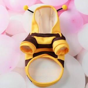 الخريف والشتاء ملابس الأليفة الصغيرة القط هود النحل شناتزر تيدي 1 قطعة أفضل 6 بذلة ذهبية مبيعا - رقم 4