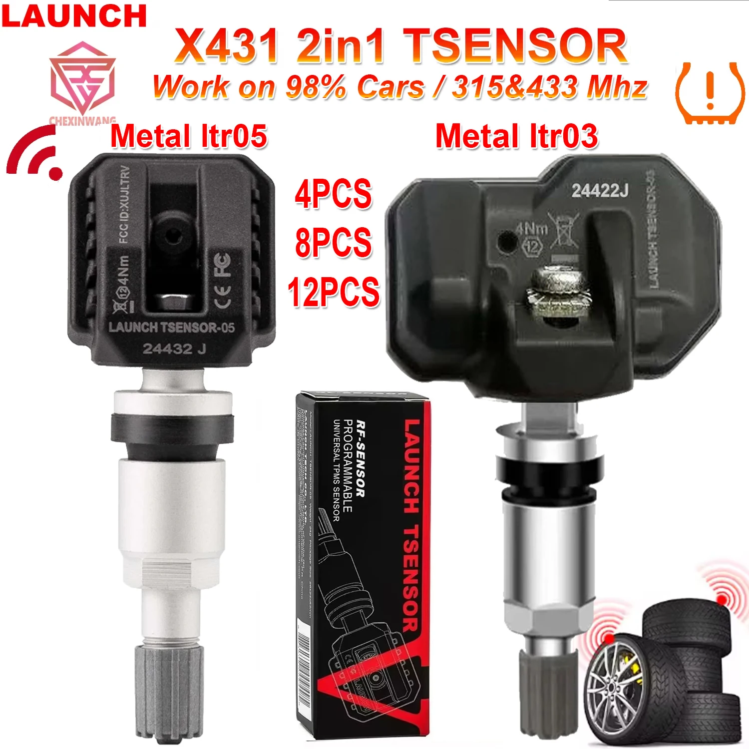 

Датчик LAUNCH X431 RF-сенсор 05 315 МГц/433 МГц TPMS Инструмент для ремонта шин Сканер TSGUN Датчики давления в шинах Обновление датчика LTR-03