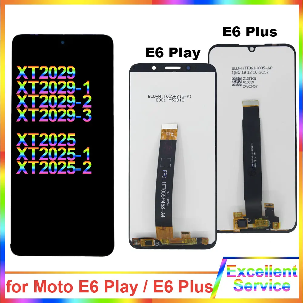 

100% Tested LCD for Motorola Moto E6 Plus XT2025 LCD Display Touch Screen Digiziter Replacement for Moto E6 Play LCD With Frame