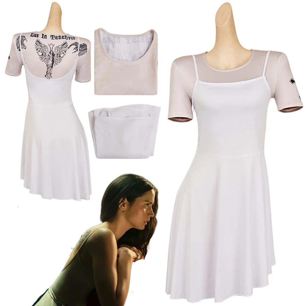 2025 فيلم من عالم جون ويك راقصة الباليه تأثيري فساتين روني الملابس الإناث الكبار هالوين لعب الأدوار البدلة وتتسابق