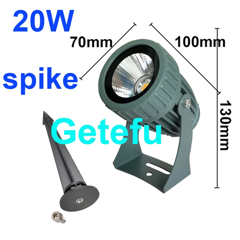 Cob Outdoor Garten Licht LED Rasen Lampe Spike 20W 10W wasserdichte Glühbirne 220V 110V 24V Landschaft IP65 Weg Scheinwerfer wasserdicht out – Detail 12