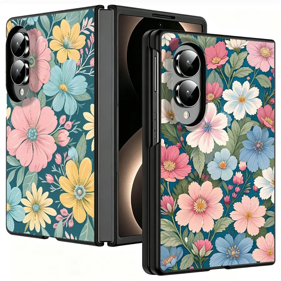 Luxury Phone Cover Case for Samsung Galaxy Z Fold8 Wide ZFold8 Z Fold 8 ZFold Wide Flower Art
