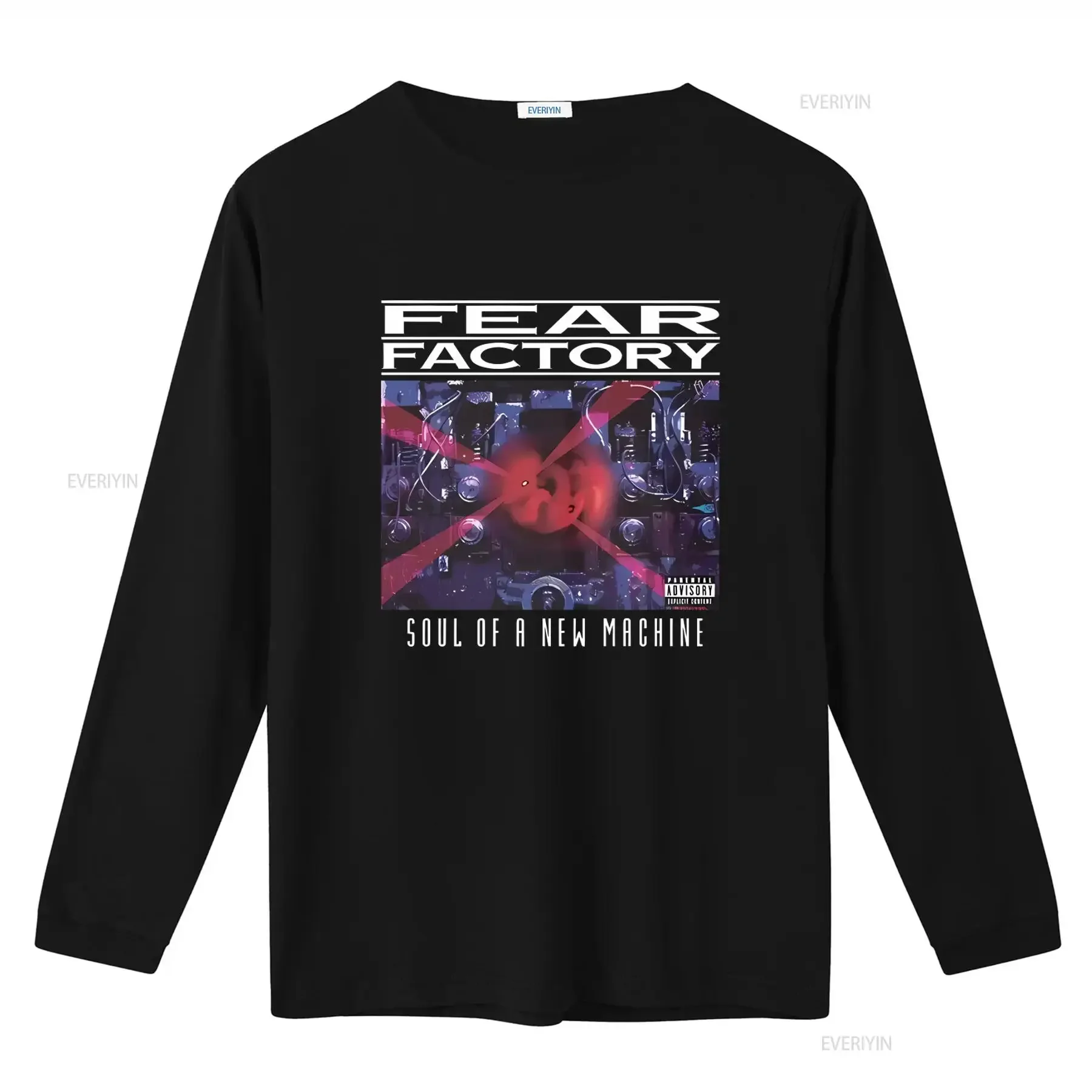 FEAR FACTORY SOUL OF A NEW MACHINE Print Black T Shirt Small Rock Band Design vintage Washed streetwear fashion Stylish