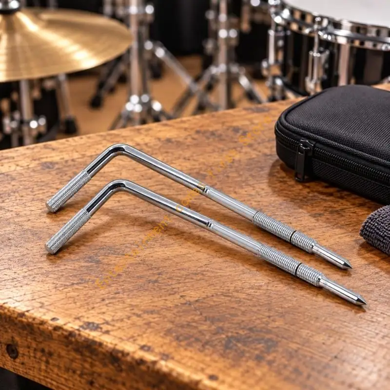 2pcs Drum Support Leg Set, Iron Replacement Hardware with Tapered Ends and Visible Threaded Sections for Drum Assembly 55KD