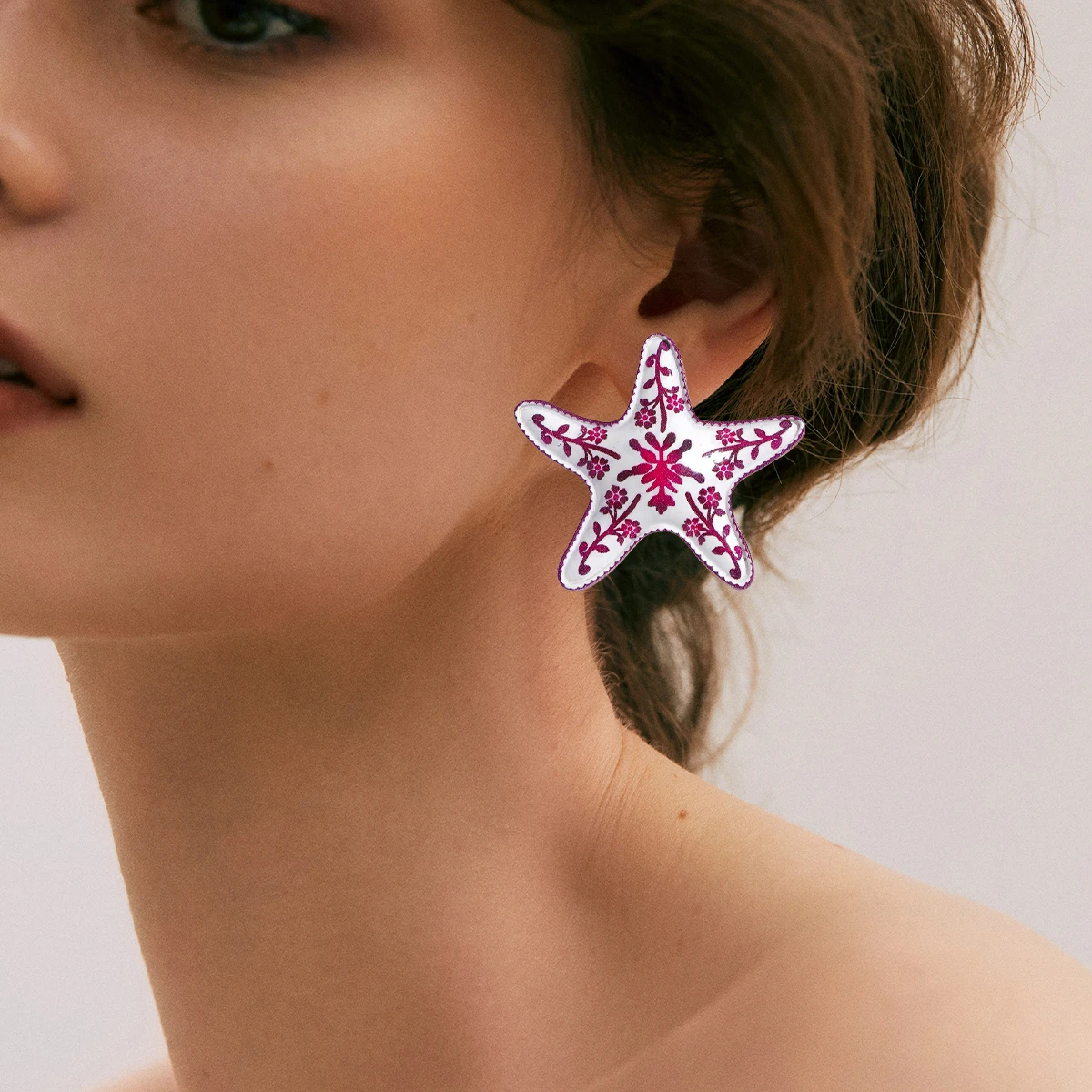 

ZAA 2025 Trendy Starfish Dangle Earrings For Women Elegant Summer Oil Drop Sea Animal Jewelry Vacation Beach Party Wearing Gift