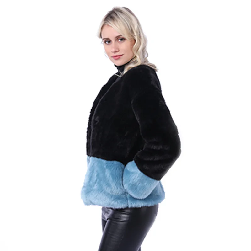 2021 Amazon Wish Autumn New Temperament Commuter Rabbit Fur Jacket European and American Women's Imitation Fur Jacket