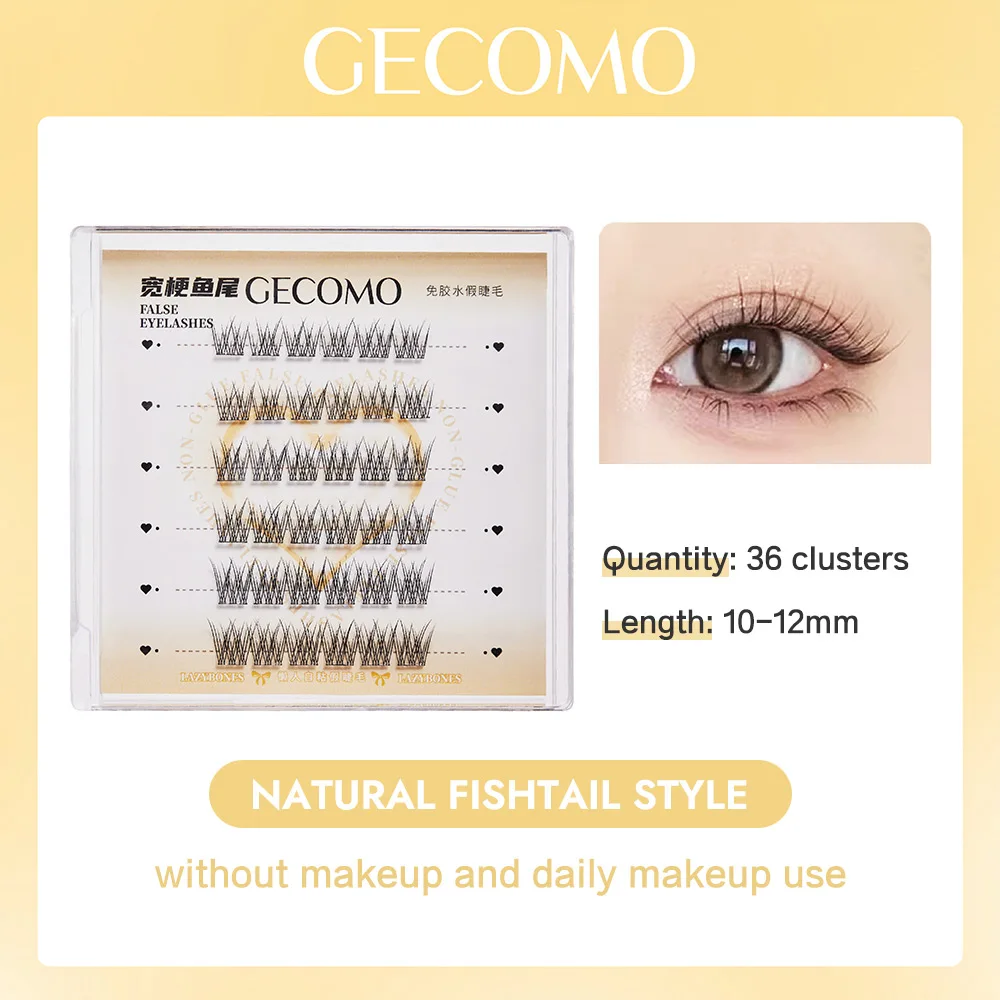 6 Rows of Single Cluster Glue-free False Eyelashes Naturally Enlarge the Eyes Suitable for a Variety of Occasions