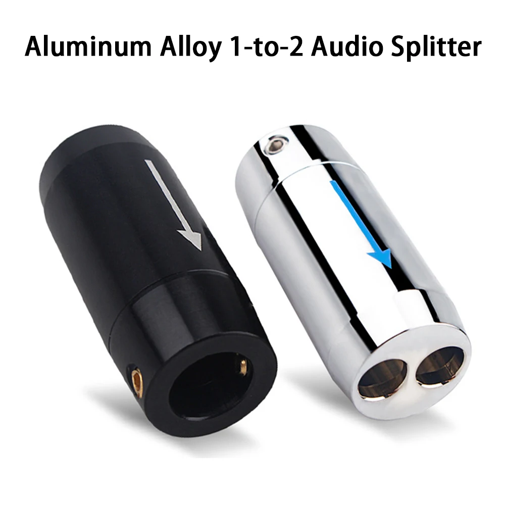 2pcs Aluminium Y-Splitter Audio Connector 1 To 2 11mm To 7mm HiFi Speaker Wire Plug Power Cable Adapter For Amplifier