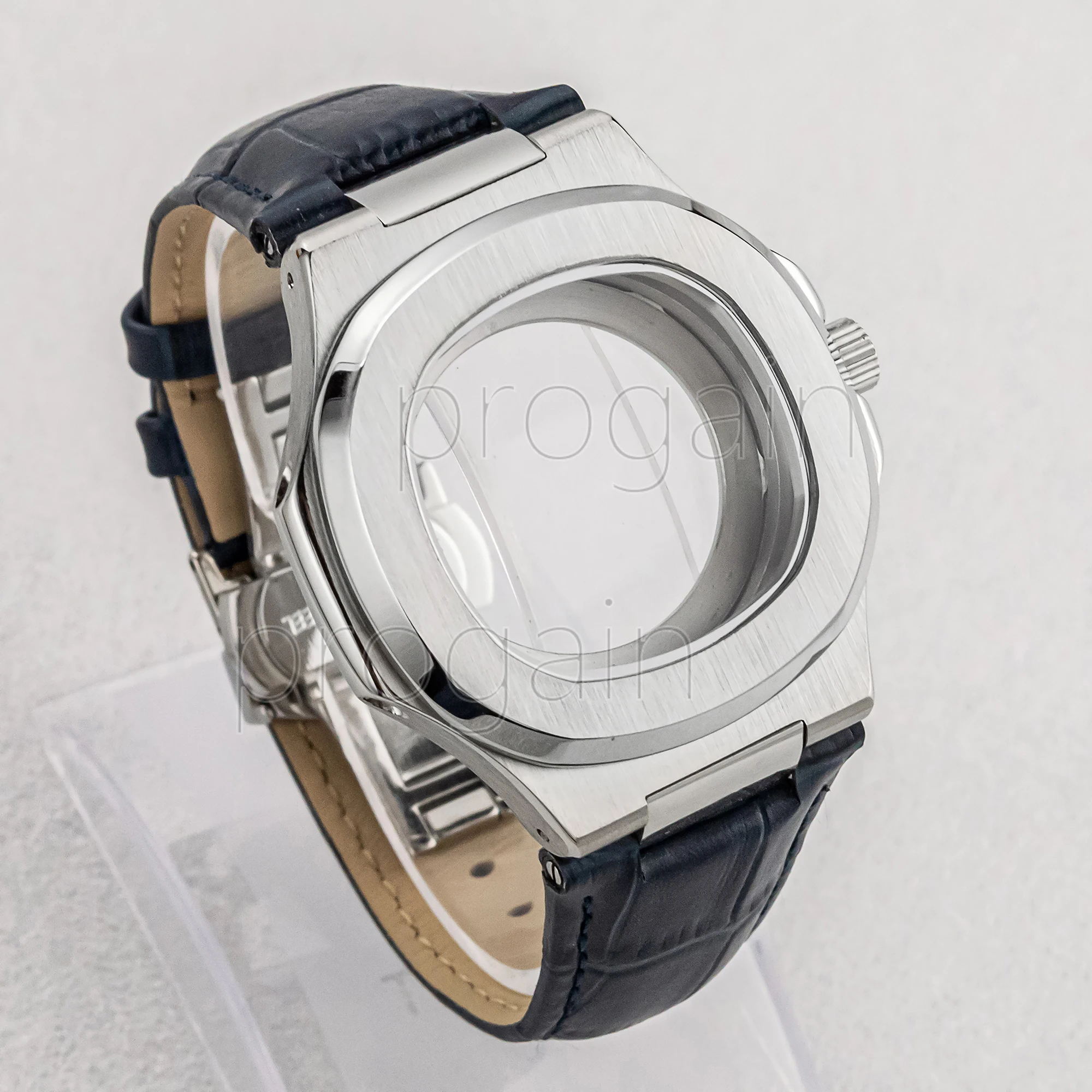 NH35 Cassa dell'orologio Cinturino in vera pelle Bracciale Fit NH35 NH36 NH38 4R Movimento Nautilus 30,5 mm Quadrante Cassa in acciaio inossidabile