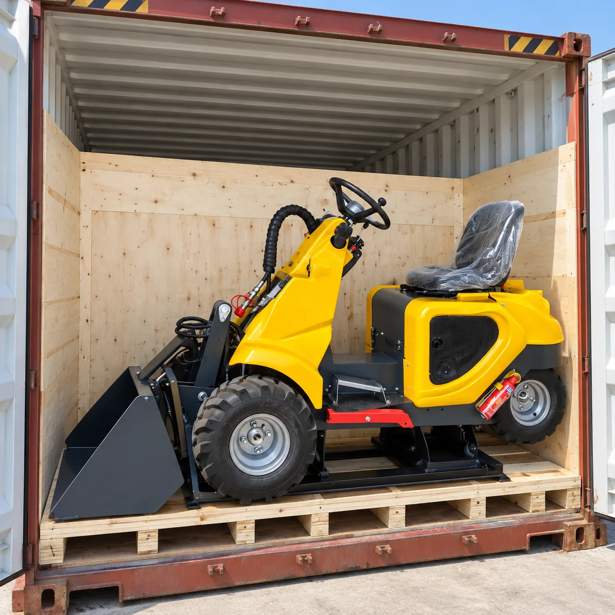 NICOSAIL Three Wheel Loader Mini Ride On Front Loader for Landscaping Construction Farm Material Handling and Yard Cleaning