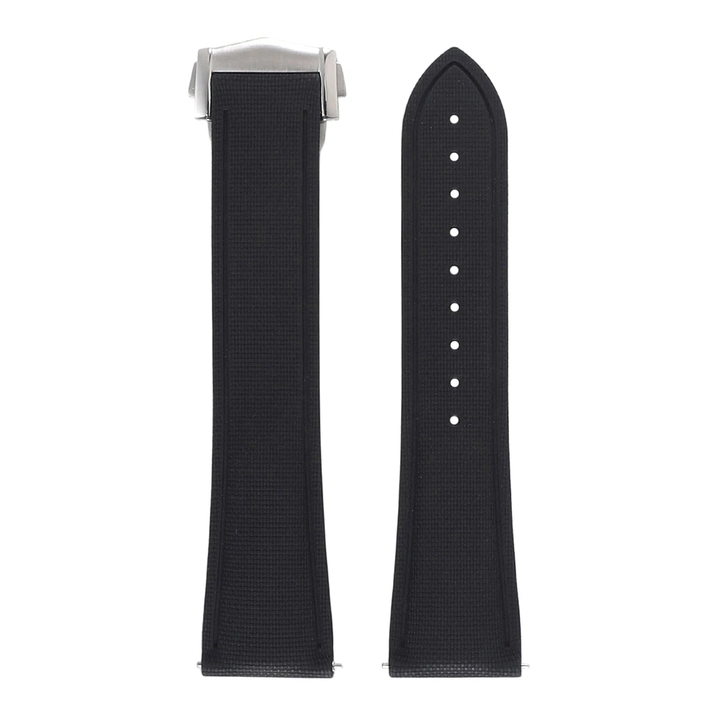 Schnellverschluss Weiches FKM Uhrenarmband mit Faltschließe, Segeltuch-Gummi-Uhrenband 18mm 19mm 20mm 21mm 22mm für Omega – Detail 8