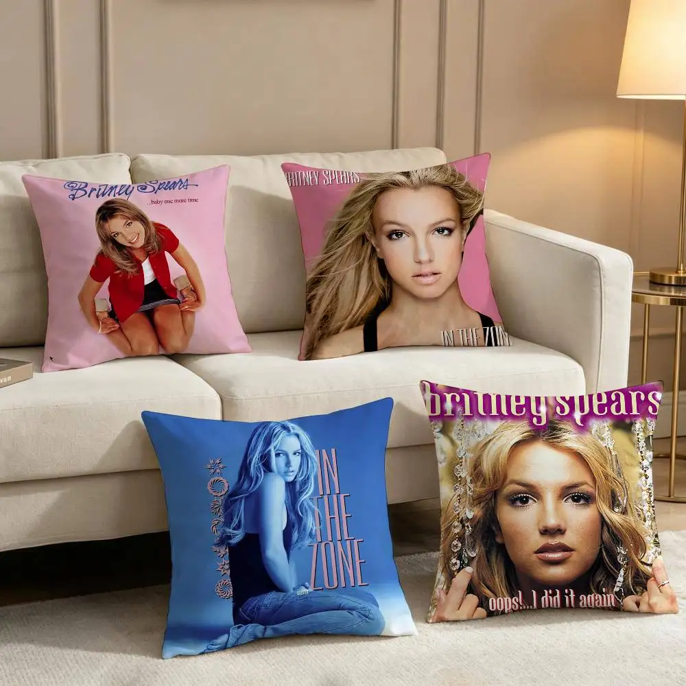 Singer B-Britney S-Spears couple Comfortable soft Pillow Case for Sofa cartoon kawaii Living Room Home office Decor Covers