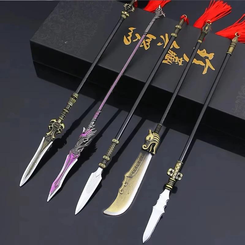 Full Metal Cold Model Metal Lance For Collect Gifts 8.6 in Long Tiger Chisel Gold Spear Model Ornament Toys Home New
