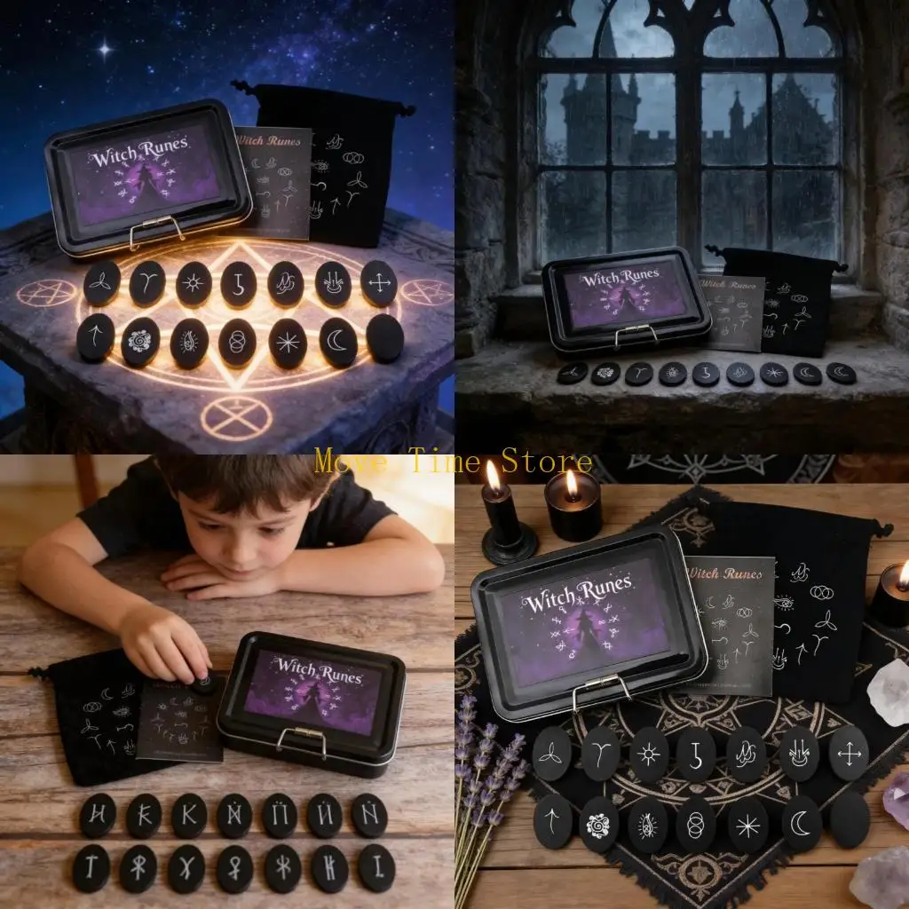 

92ME Уникальная коллекция камней с рунами ручной работы, подходящая для языческих викканских традиций