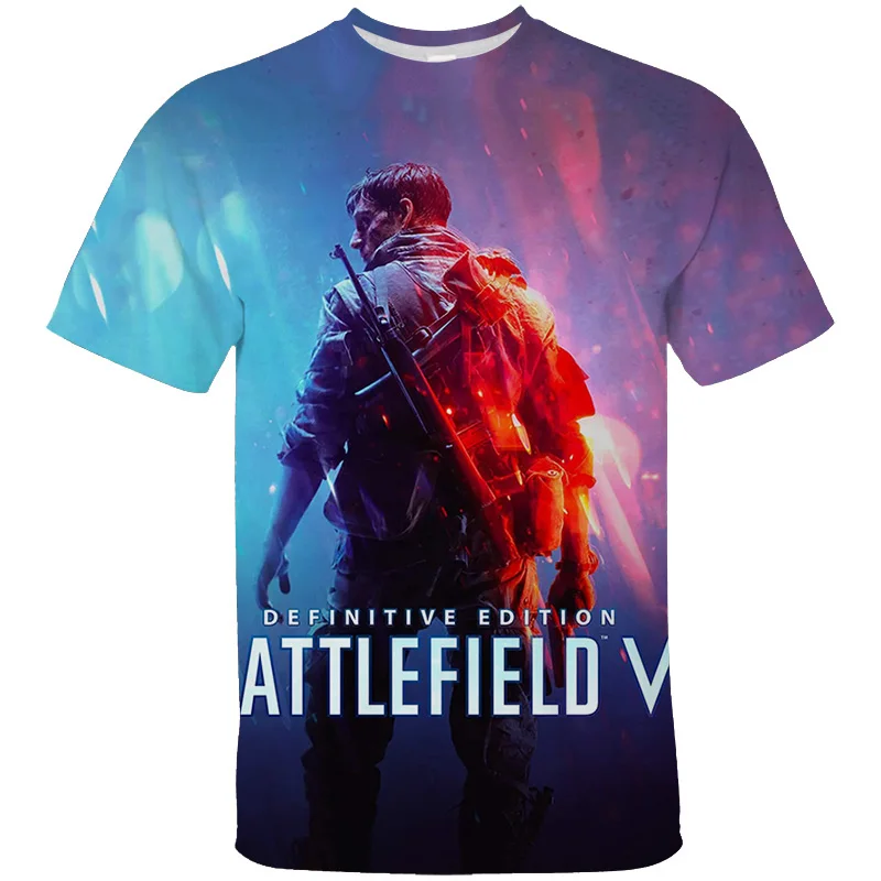 Size 2XS-4XL Battlefield 3D Print T-shirt Adult Cartoon Casual Pattern T Shirt Women Men Loose O Neck Sport Tshirt Y2k Wholesale