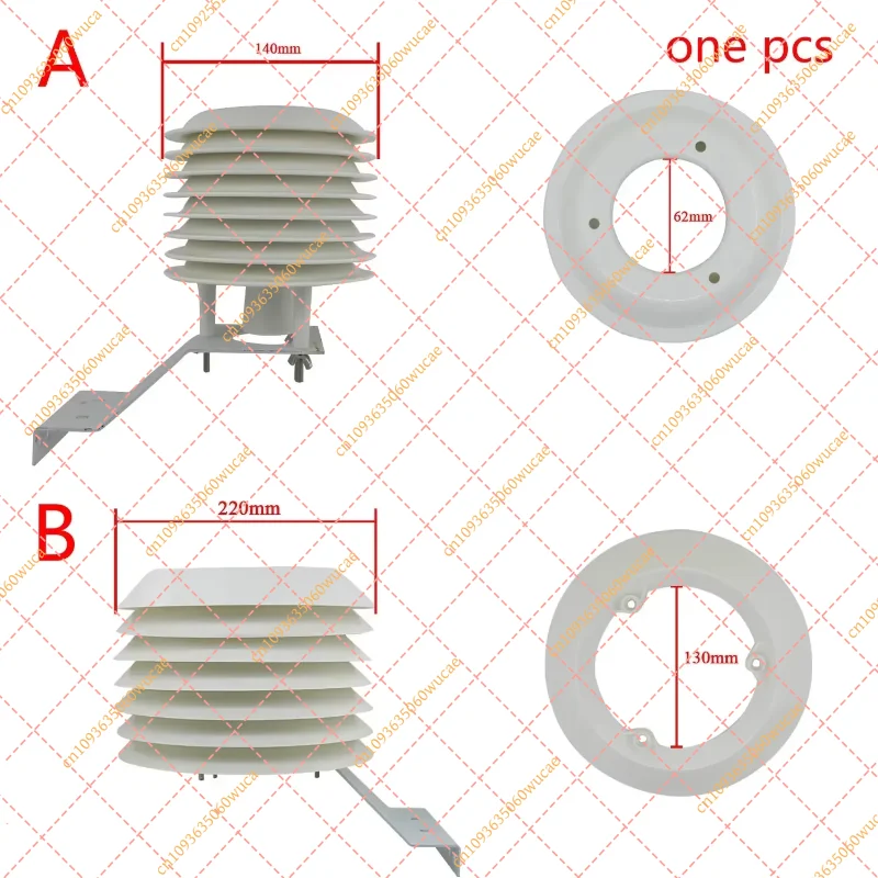 ABS Solar Radiation Shield, Multi-Plate Weather Station Protection Screen with Bracket (3-20 Plates)