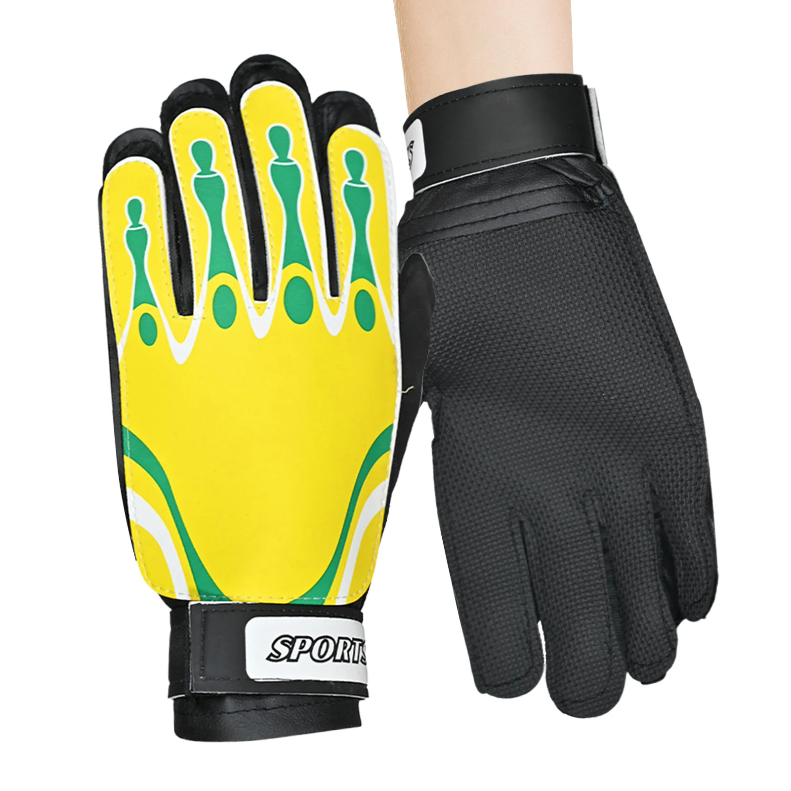 축구 장갑 1 쌍 축구 장갑 골키퍼 성인 충격 흡수 패딩 축구 선수 훈련 장비 연습
