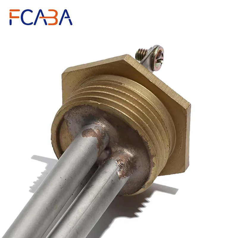 1 Inch BSP/DN25 Copper Thread Solar Water Heater Element 110V/220V/380V Electric Heating Tube with Probe Hole 1KW/2KW/3KW/4KW