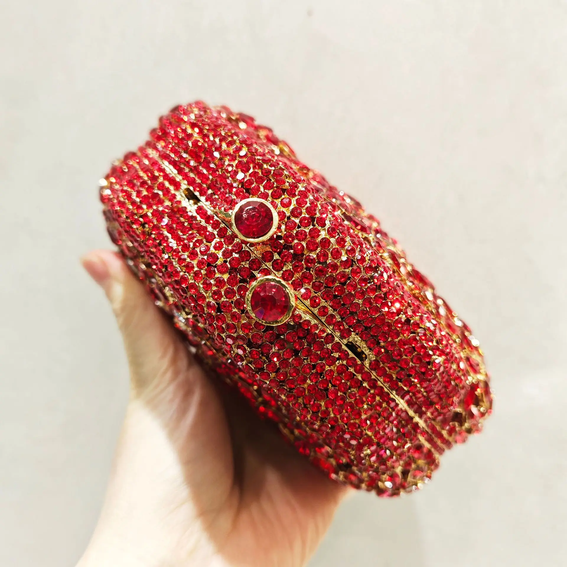 Rhinestone Evening Bag Gold/Red/Champagne Diamond Wedding Bridal Clutches Crystal Hard Metal Purses And Handbags Formal Party