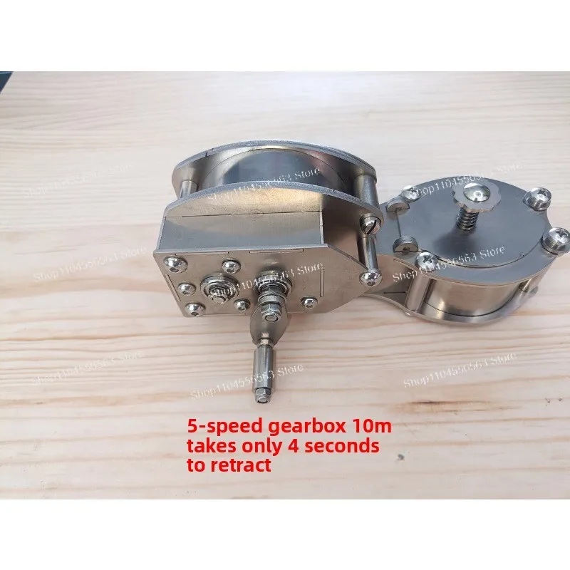 Stainless Steel 5X Speed Ink Fountain, Special for Construction Site Layout, High-Speed Reeling, Precision Marking Tool