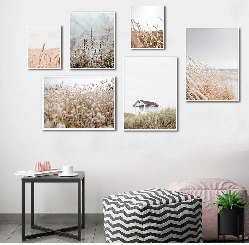 Reeds Wheat House Leaf Nordic Posters And Prints Wall Art Canvas Painting Wall Pictures For Living Room Scandinavian Home Decor