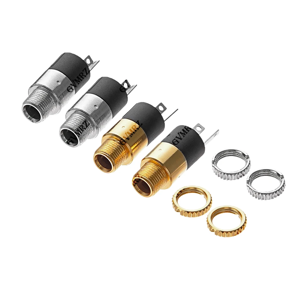 5PCS PJ-392 3.5MM Cylindrical Socket Stereo Female Socket Jack With Screw 3.5 Audio Video Headphone Connector PJ392 GOLD PLATED