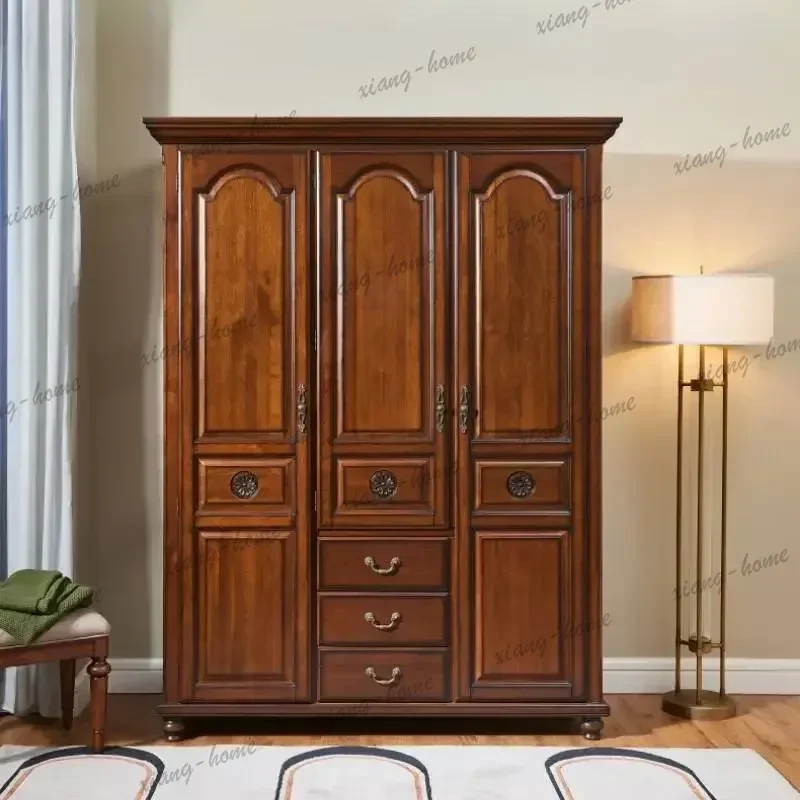 Wood Hanging Clothes Wardrobe Closet Luxury Brown Space Saving Wardrobes Bedroom Wooden